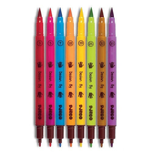 Djeco 10 Felt Colouring Brushes - Classic.  DJ08800