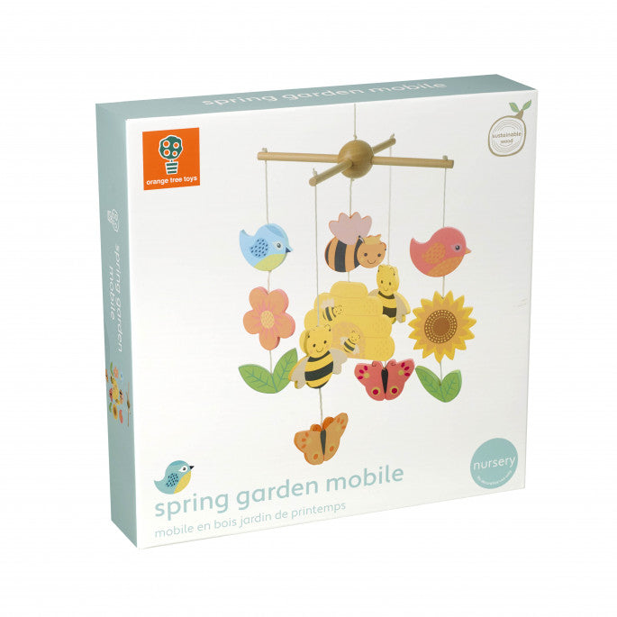 Spring Garden Mobile - wooden hanging mobile for babies