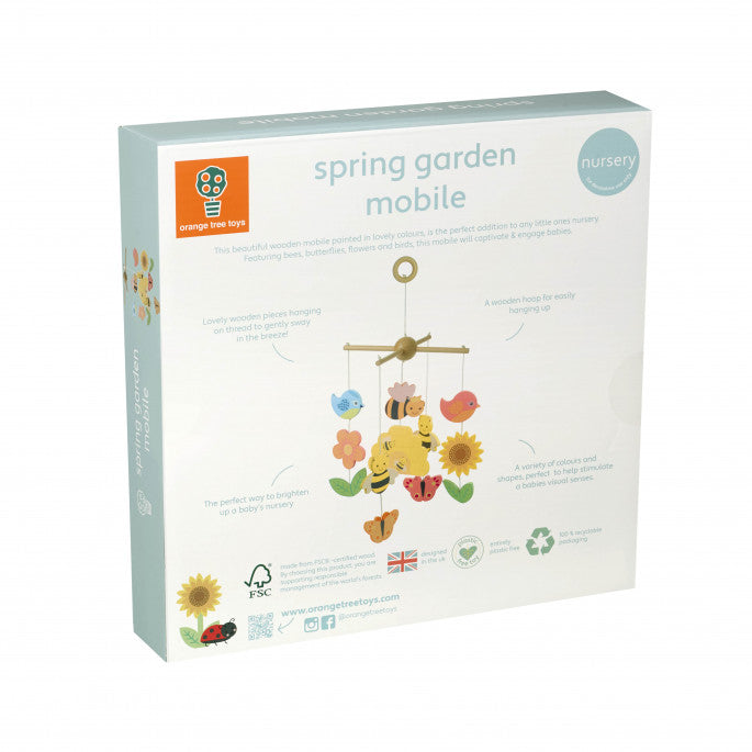 Spring Garden Mobile - wooden hanging mobile for babies